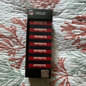 NWT NFL Patriots Table Top Stackers Jenga Game